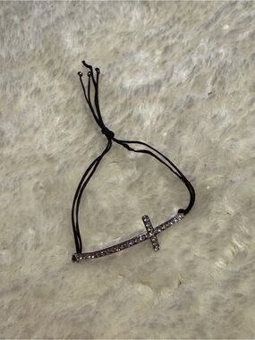 Crystal Cross Cord Bracelet